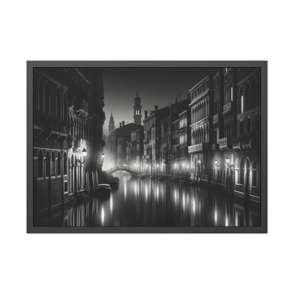 93855-396.jpg Venice Canal at Night Framed Poster