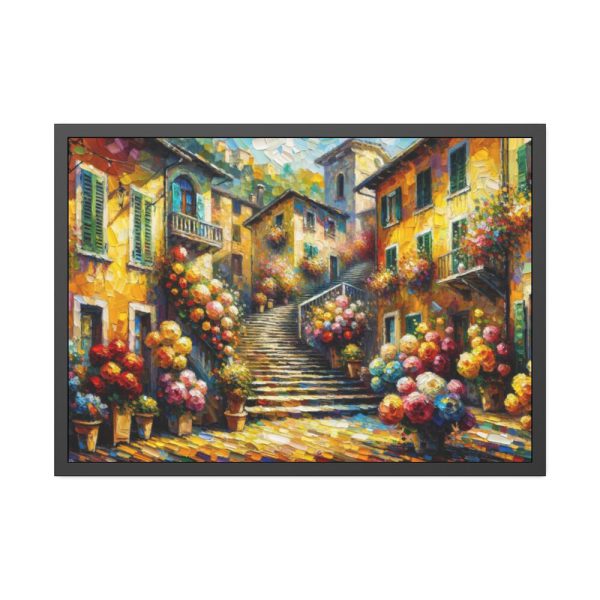93855-404.jpg Flowerish Street in Italy Framed Poster
