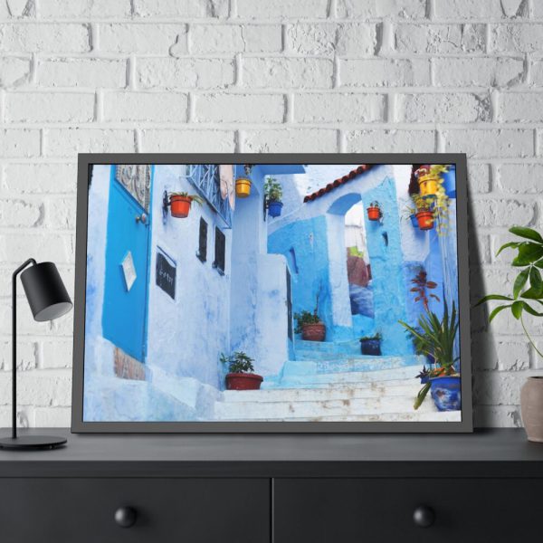 93855-411.jpg Blue Town Framed Poster
