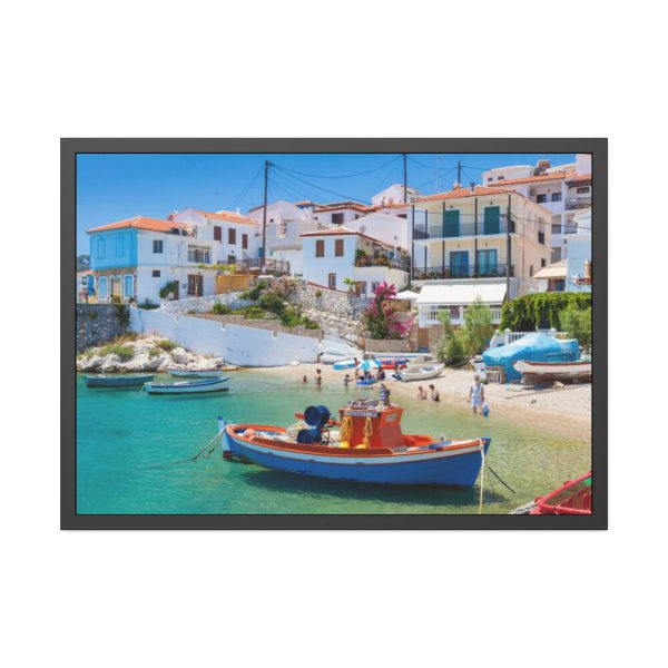 93855-460.jpg Greek Coastal Town Framed Poster