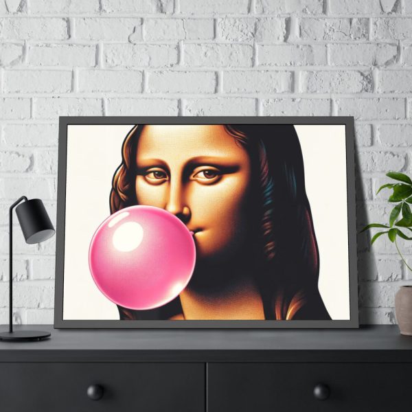 93855-475.jpg Mona Lisa With Bubblegum Framed Poster