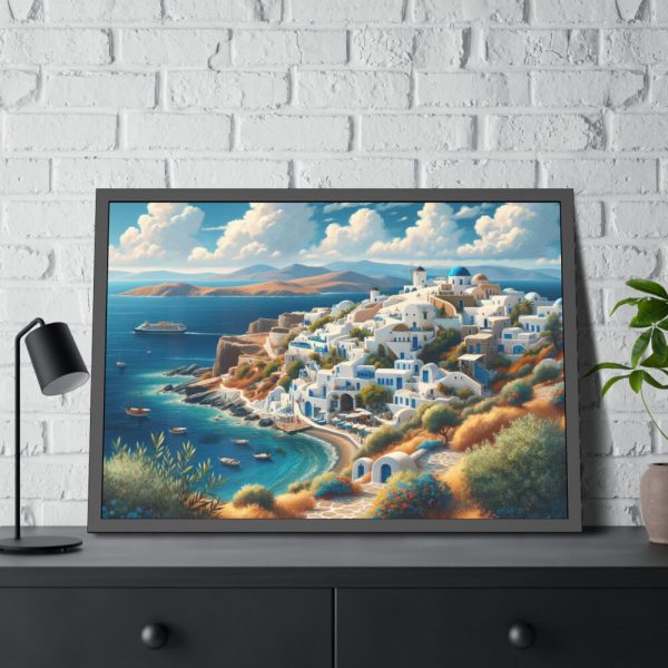 93855-487.jpg Greek Island With Sea Landscape Framed Poster