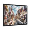 93855-493.jpg Greek Street With Flowers Framed Poster