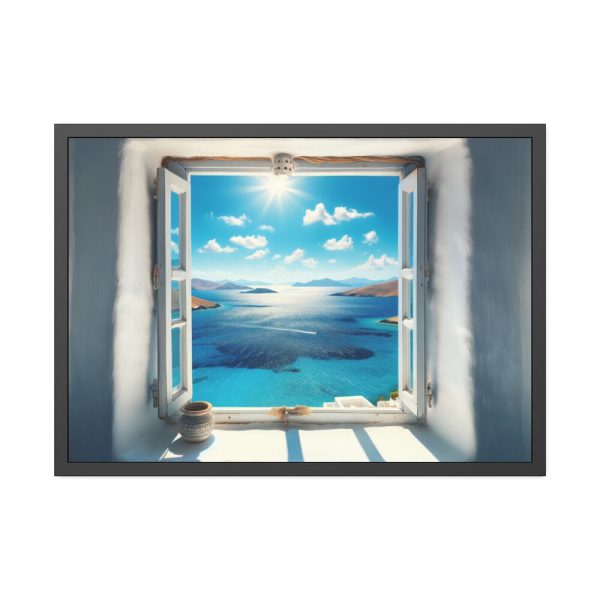 View of the Sea From the Window in Greece Framed Poster