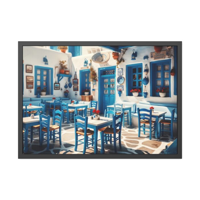 Blue Tavern in Greece Framed Poster - Image 5
