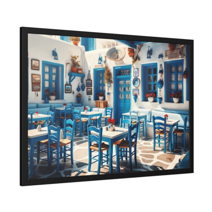Blue Tavern in Greece Framed Poster - Image 6