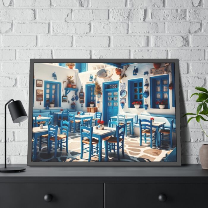 Blue Tavern in Greece Framed Poster - Image 8