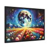 93855-529.jpg Bright Moon Over Vibrant Field of Flowers Framed Poster