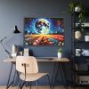 93855-530.jpg Bright Moon Over Vibrant Field of Flowers Framed Poster
