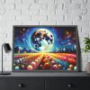 93855-531.jpg Bright Moon Over Vibrant Field of Flowers Framed Poster