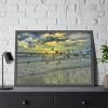 93855-67.jpg Convey of Birds are Flying Duing Sunset Framed Poster