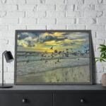 Convey of Birds are Flying Duing Sunset Framed Poster - Image 8
