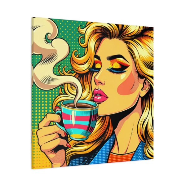 101419-120.jpg Girl Drinking Coffee in Pop Art Standard Canvas
