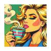 101419-121.jpg Girl Drinking Coffee in Pop Art Standard Canvas