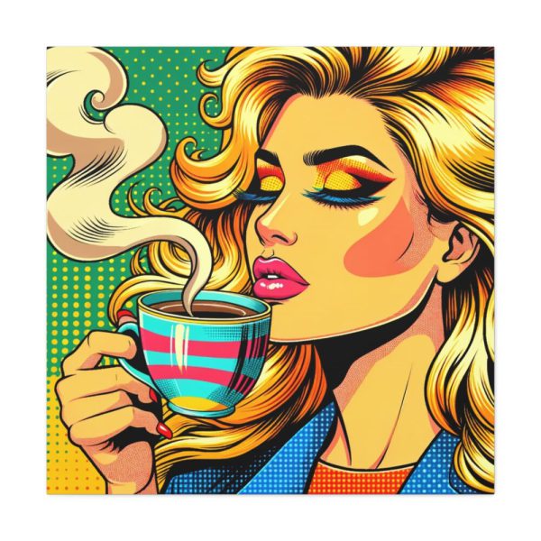101419-121.jpg Girl Drinking Coffee in Pop Art Standard Canvas