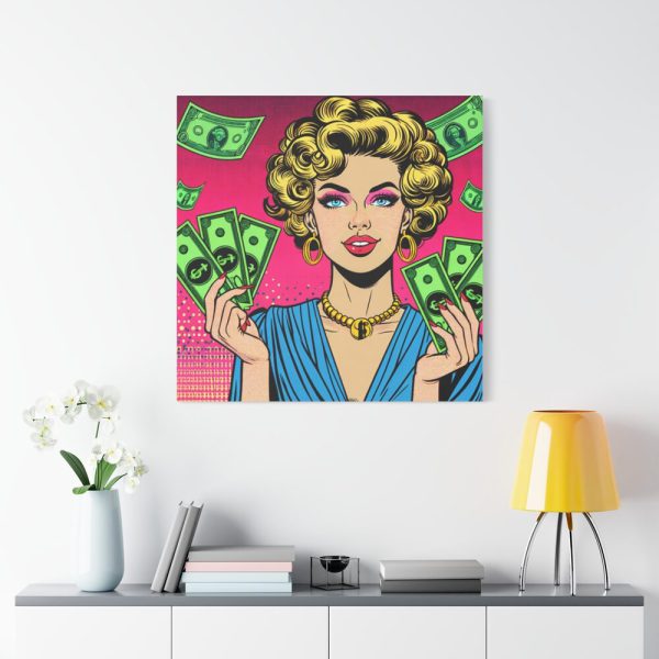 Girl With Money Standard Canvas
