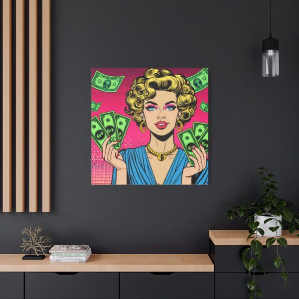 Girl With Money Standard Canvas