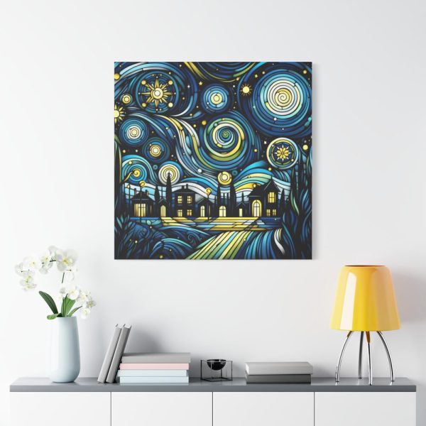 101419-2.jpg Whimsical and Vibrant Nighttime Landscape Standard Canvas