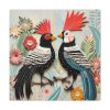 Textured Illustration of Two Tropical Birds Standard Canvas