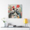 Textured Illustration of Two Tropical Birds Standard Canvas