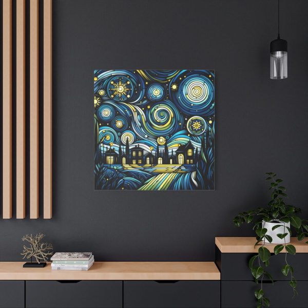 101419-3.jpg Whimsical and Vibrant Nighttime Landscape Standard Canvas