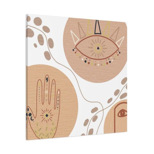 Hand, Eye and Face Abstract Boho Minimal Art Standard Canvas