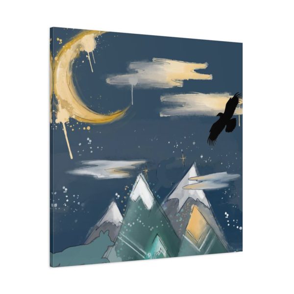101419-310.jpg Mountains With a Silhouette Wolf Boho Style Standard Canvas