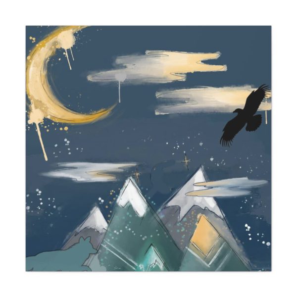 101419-311.jpg Mountains With a Silhouette Wolf Boho Style Standard Canvas