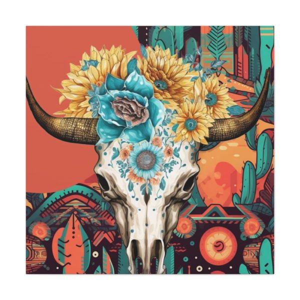 101419-316.jpg Boho Cow Skull Standard Canvas