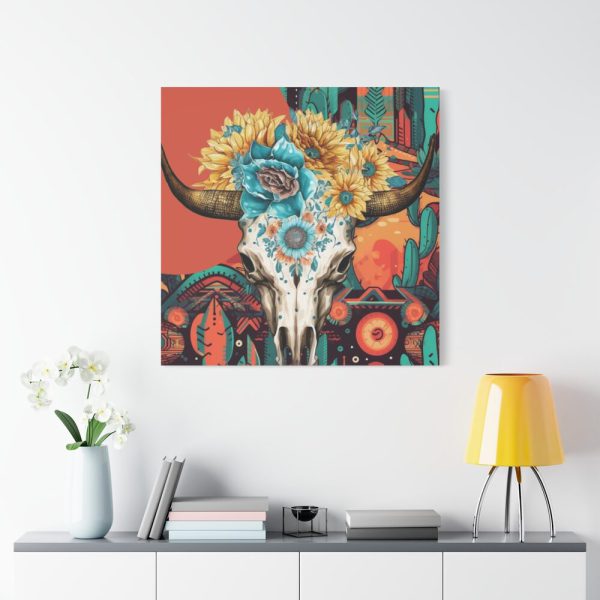 101419-317.jpg Boho Cow Skull Standard Canvas