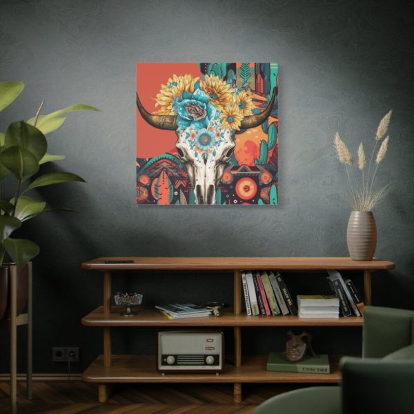 101419-319.jpg Boho Cow Skull Standard Canvas