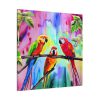 Three Red Parrot Tropical Birds Standard Canvas