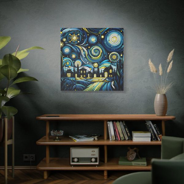 101419-4.jpg Whimsical and Vibrant Nighttime Landscape Standard Canvas