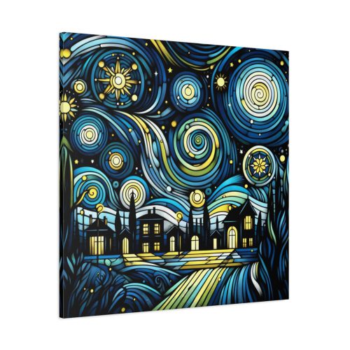 Whimsical and Vibrant Nighttime Landscape Standard Canvas
