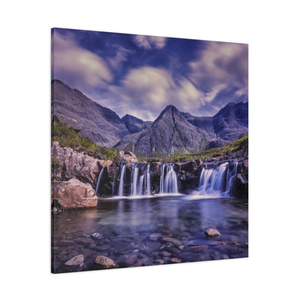 101419-55.jpg Waterfall, Mountains, Clouds, River, Plants Standard Canvas