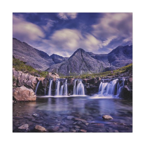 101419-56.jpg Waterfall, Mountains, Clouds, River, Plants Standard Canvas