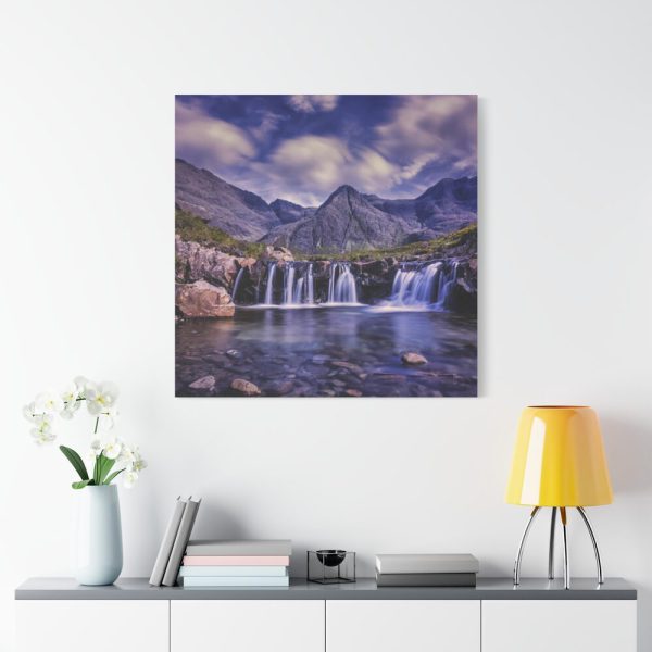 101419-57.jpg Waterfall, Mountains, Clouds, River, Plants Standard Canvas