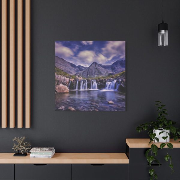 101419-58.jpg Waterfall, Mountains, Clouds, River, Plants Standard Canvas