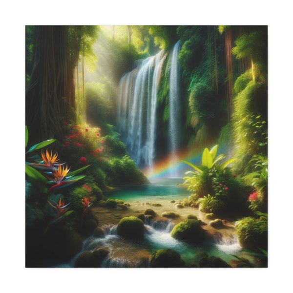Tropical Paradise Waterfall Standard Canvas