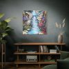 101419-79.jpg Waterfall With Rocks and Flowers Standard Canvas