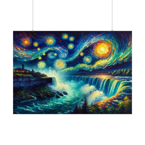101875-11.jpg Niagara Falls Under Starry Night Poster