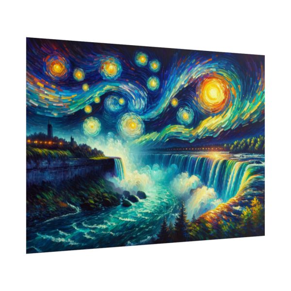 101875-12.jpg Niagara Falls Under Starry Night Poster