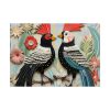 Textured Illustration of Two Tropical Birds Poster