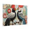 Textured Illustration of Two Tropical Birds Poster