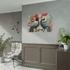Textured Illustration of Two Tropical Birds Poster