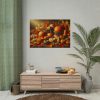 101875-133.jpg Assortment of Pumpkins, Gourds, and Autumn Leaves Poster