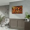 101875-134.jpg Assortment of Pumpkins, Gourds, and Autumn Leaves Poster
