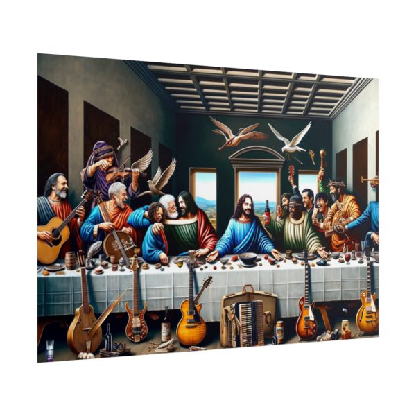 101875-142.jpg Modern Adaptation of Leonardo da Vinci's 'The Last Supper' With Legendary Musicians Poster
