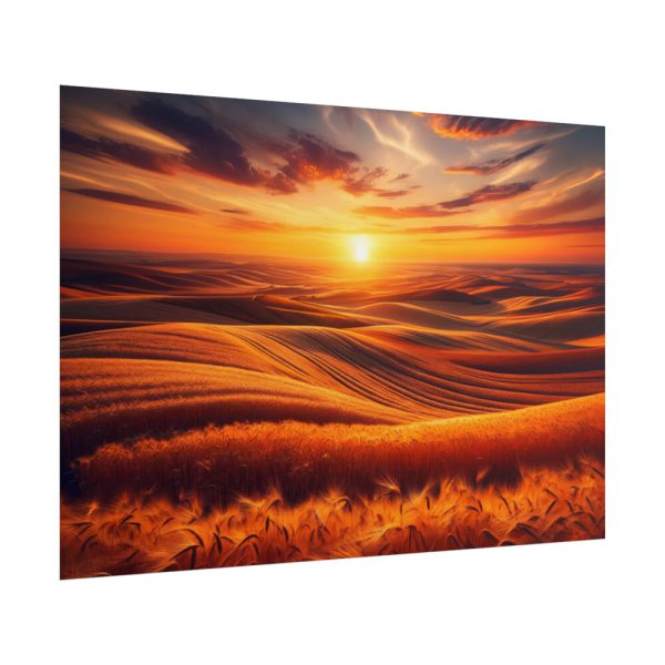 101875-147.jpg Golden Fields at Sunset With the Horizon Ablaze in Warm Colors Poster