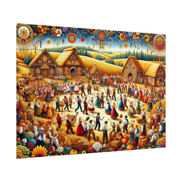 101875-177.jpg Spirit of Folk Art, Featuring a Harvest Festival Scene Poster